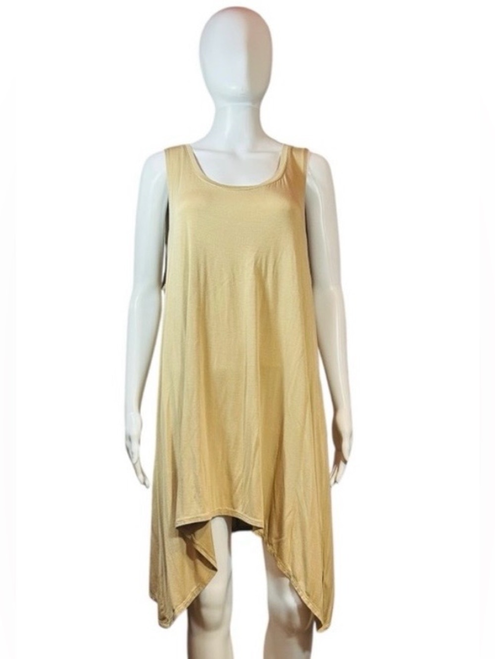 LOGO Layers Tan Handkerchief Sleeveless Tunic 1X